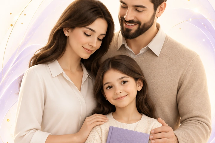 Familia compartiendo un momento de aprendizaje